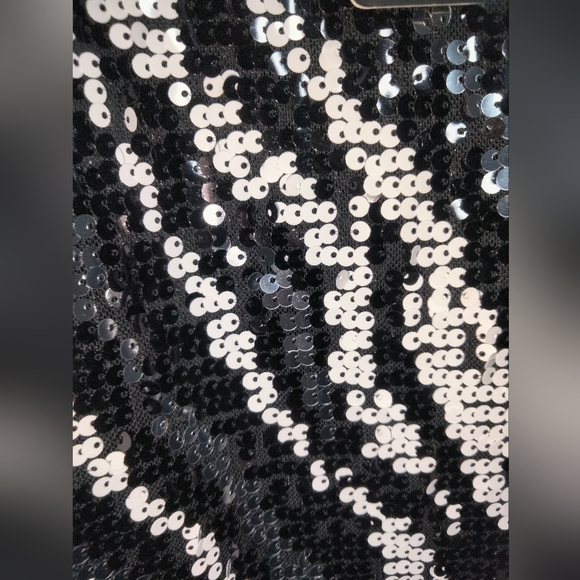 Fashion Nova (Size S) Black & White "Selena" Fully Sequin Maxi Dress (NEW-NWT) - Picture 7 of 14